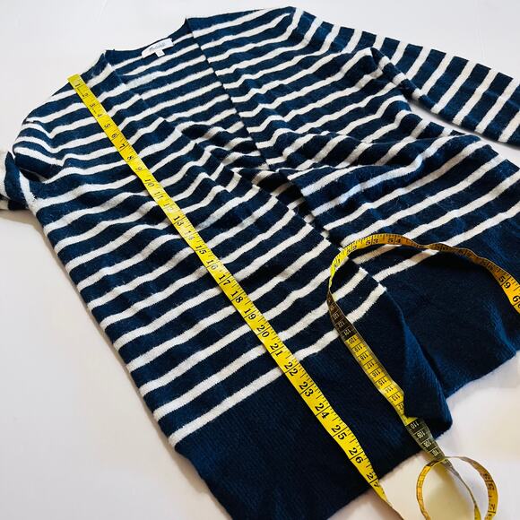 Madewell Cozy Walker Merino Alpaca Blend Open Front Cardigan Size XS Blue Cream - Picture 9 of 9